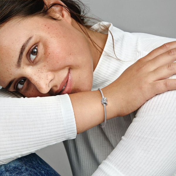 Gliederarmband mit Schmetterling-Verschluss Silber