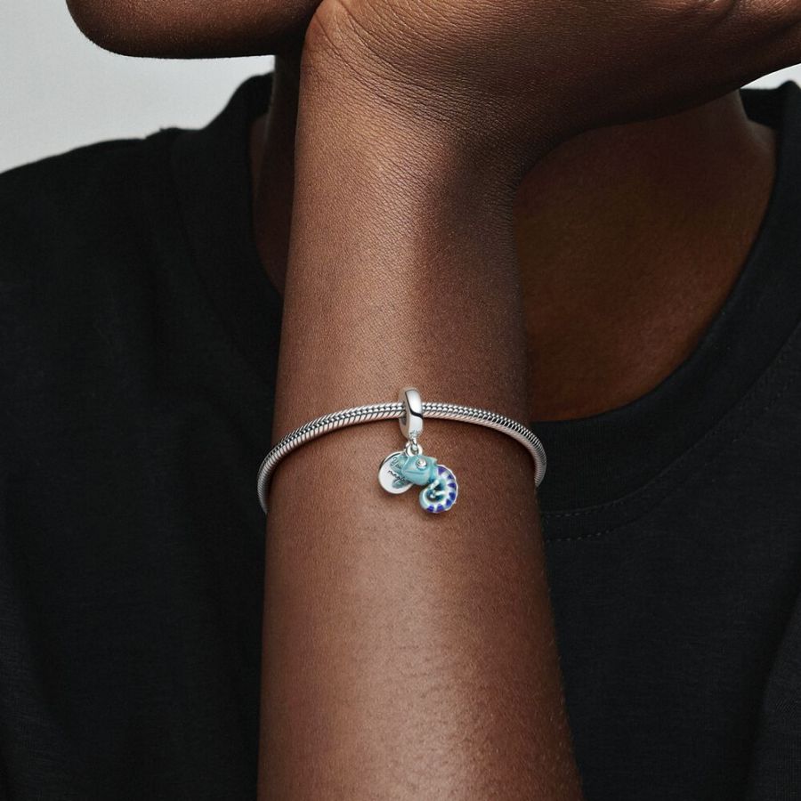 Charm-Anhänger Farbwechselndes Chamäleon Sterling-Silber Zweitbild