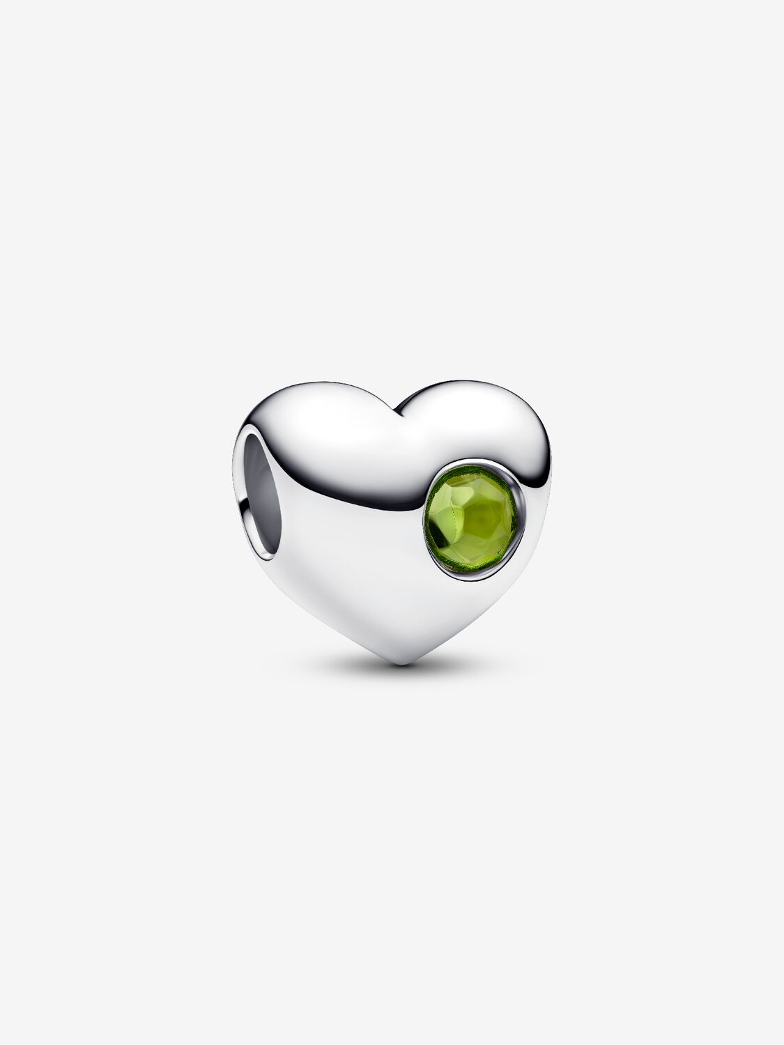 Gravierbares Frühlingsgrüner Stein Herz-Charm Sterling-Silber