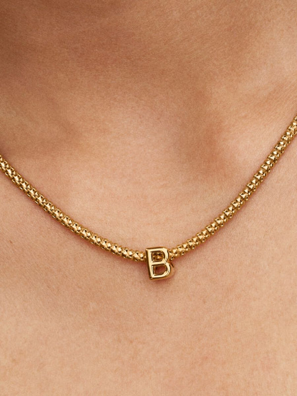 Buchstabe B Alphabet-Mini-Charm 14 Karat Vergoldung