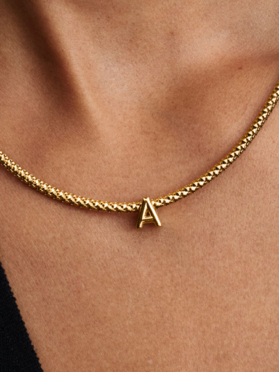 Buchstabe A Alphabet-Mini-Charm 14 Karat Vergoldung