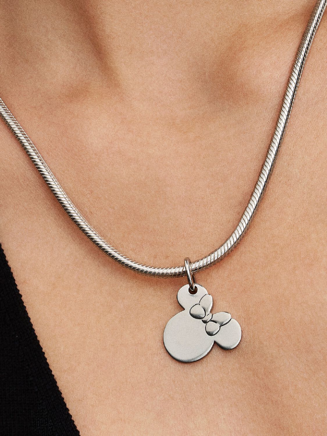 Minnie Maus Gravierbarer Charm-Anhänger Sterling-Silber