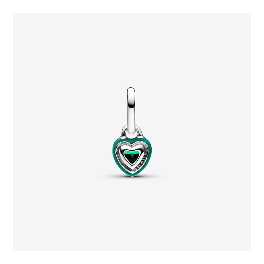Mini-Charm-Anhänger Chakra Herz Grün Silber