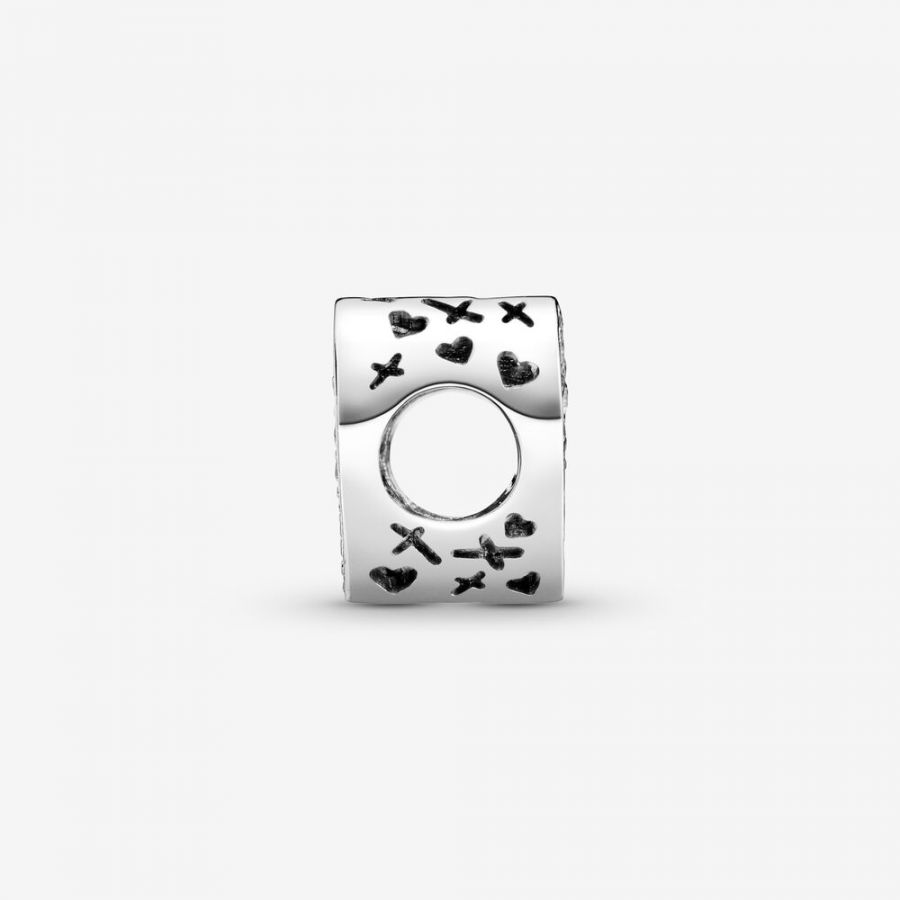 Charm Funkelndes Freihand-Herz Silber