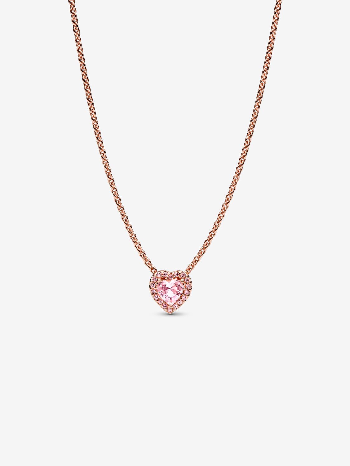 Rosafarbenes Herz Collier 14 Karat rosévergoldet Hauptbild