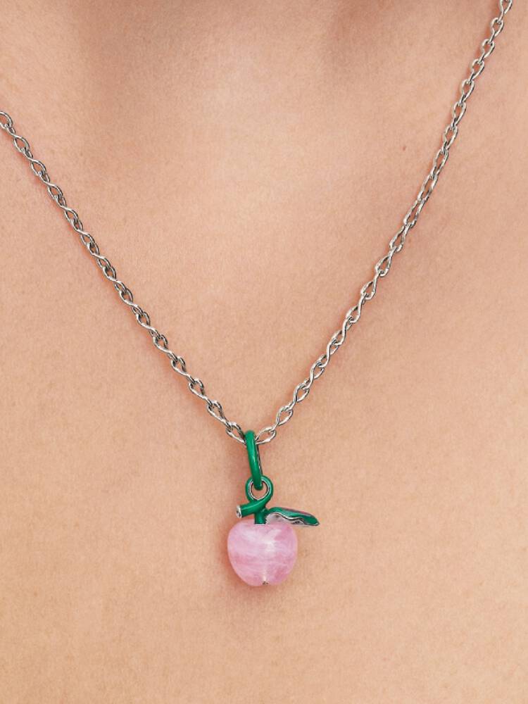 Rosafarbener Apfel Murano-Charm Sterling-Silber Zweitbild