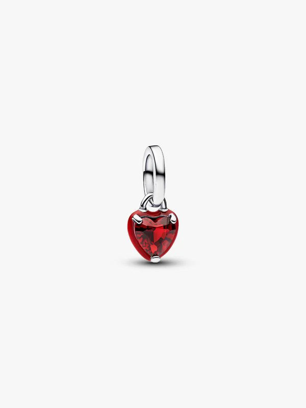 Rotes Chakra-Herz Mini-Charm-Anhänger Sterling-Silber
