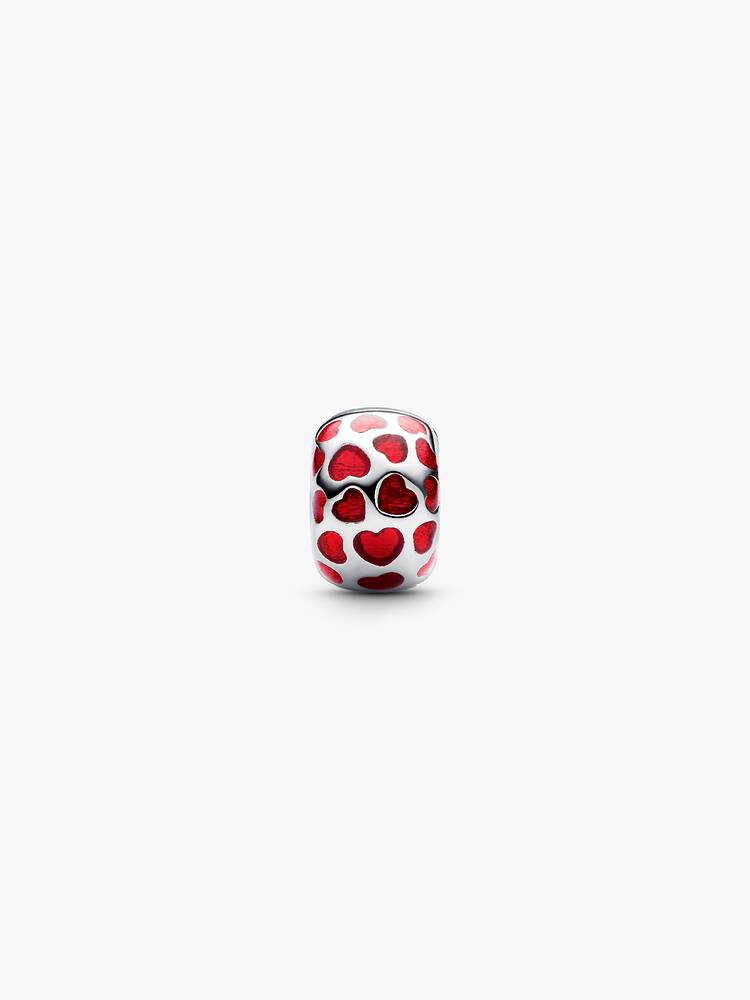 Herzen Rundes Clip-Charm Sterling-Silber