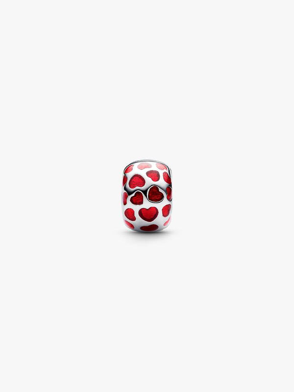 Herzen Rundes Clip-Charm Sterling-Silber