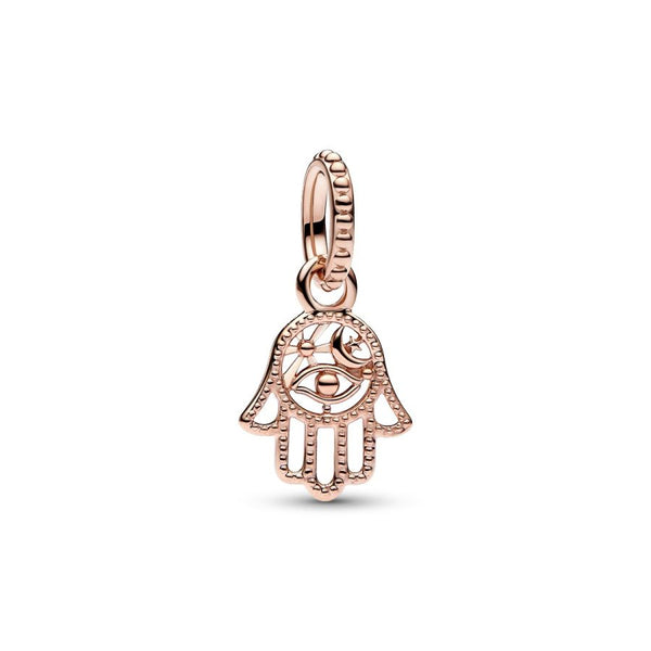 Charm-Anhänger Hand der Fatima Rosé Vergoldet