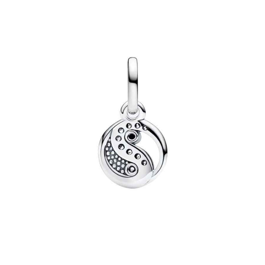 Mini-Charm-Anhänger Funkelnder Yin & Yang Silber Zweitbild