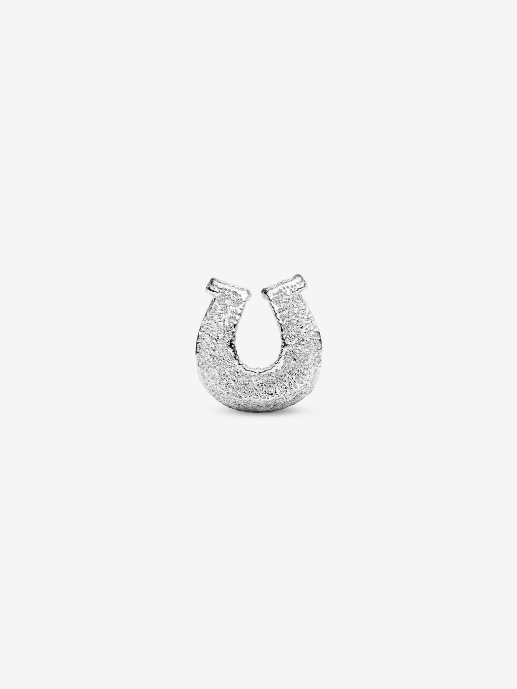 Strukturiertes Hufeisen Mini-Charm Sterling-Silber