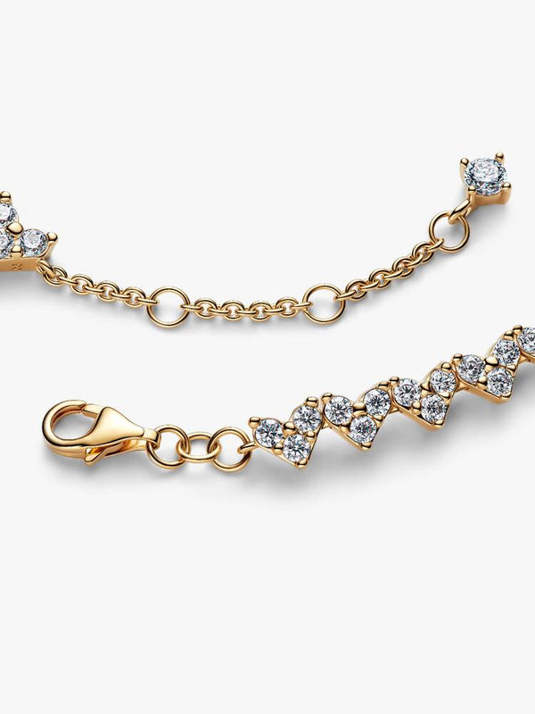 Drei Steine Herz Armband 14 Karat Vergoldung