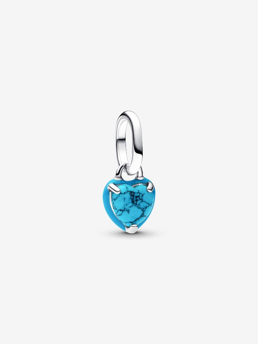 Türkisfarbenes Herz Mini-Charm-Anhänger Sterling-Silber Hauptbild