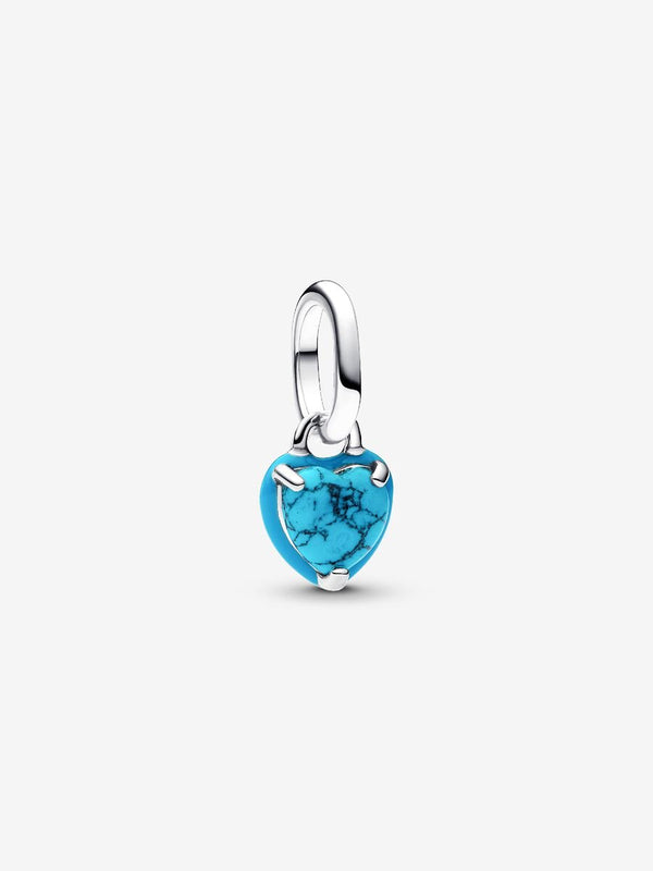 Türkisfarbenes Herz Mini-Charm-Anhänger Sterling-Silber
