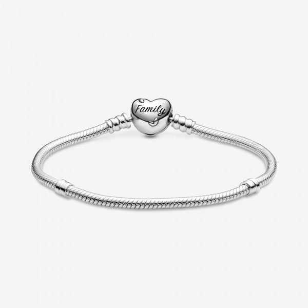 Schlangen-Gliederarmband mit Herz-Verschluss