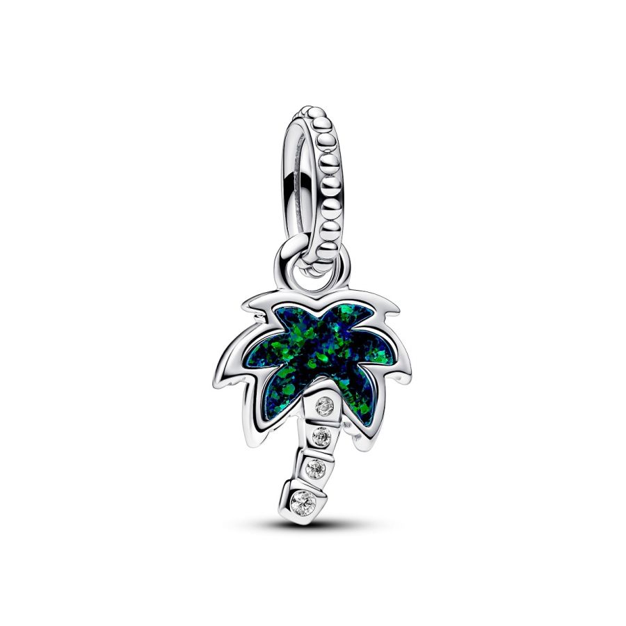 Charm-Anhänger Palme Opal Zirkonia Grün Silber Hauptbild