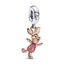 Charm-Anhänger Winnie Puuh Ferkel 14 k Rosé Vergoldet