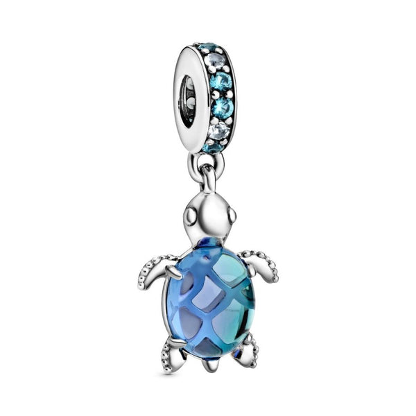 Charm-Anhänger Meeresschildkröte Murano-Glas Sterling-Silber