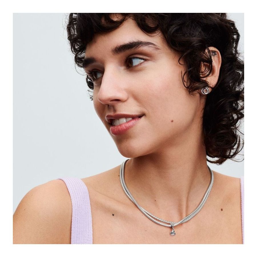 Charm-Anhänger Moments Blühende Rose Sterling-Silber