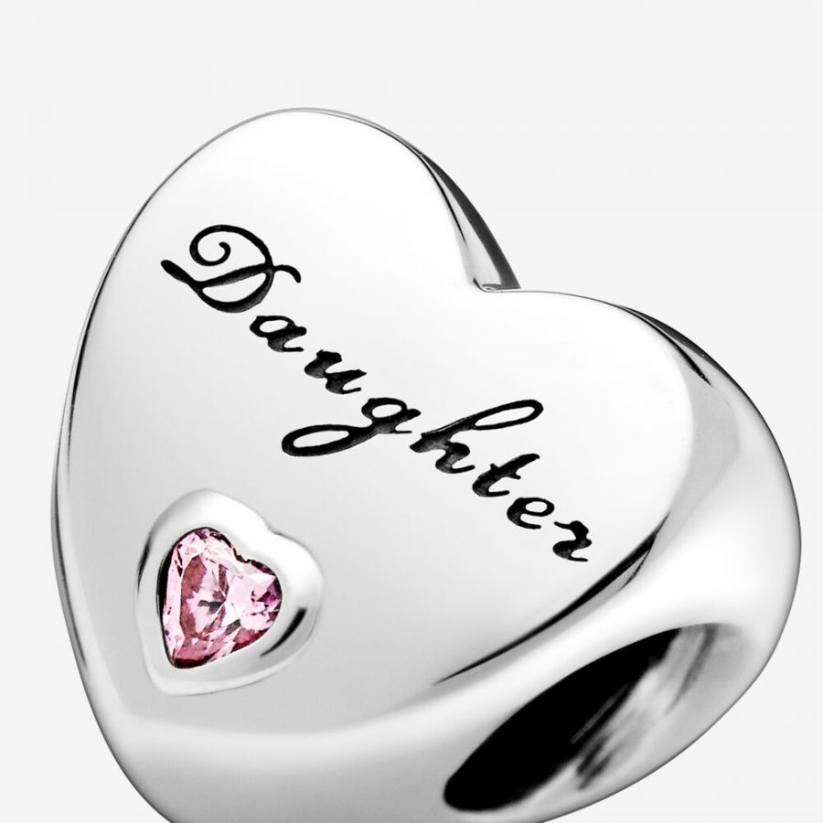 Charm Daughter Herz Tochterliebe Silber Rosa