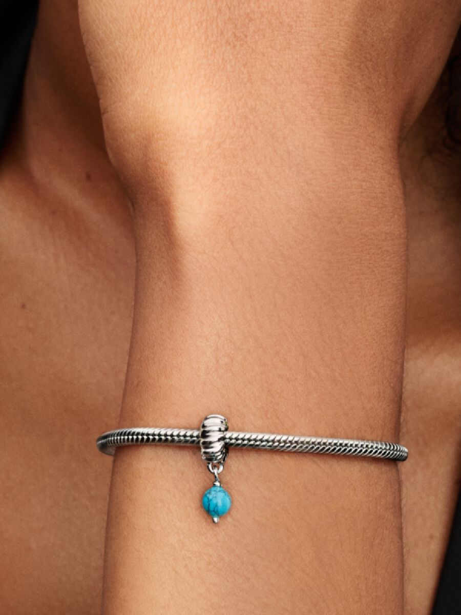 Türkisfarbener Charm-Anhänger Sterling-Silber
