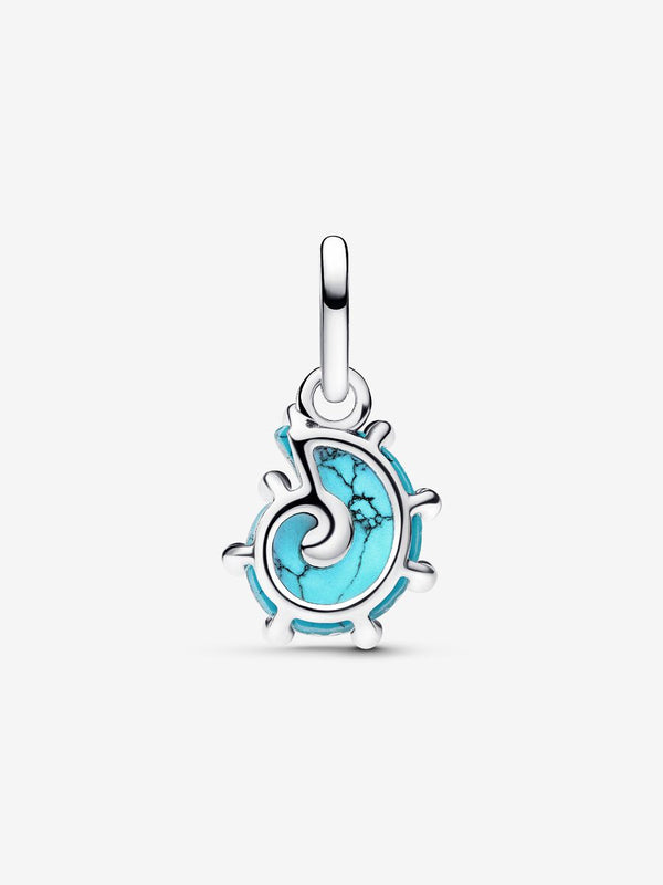 Blaue Murano-Glas Meeresschnecke Charm-Anhänger Sterling-Silber