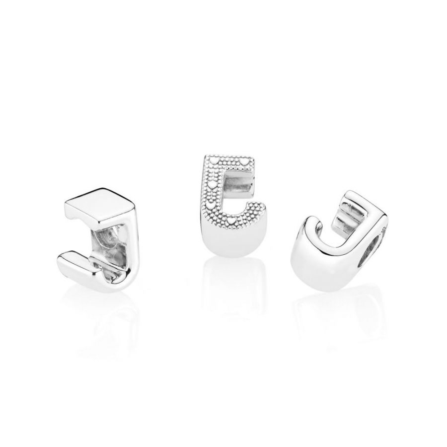 Charm Buchstabe Letter J Silber