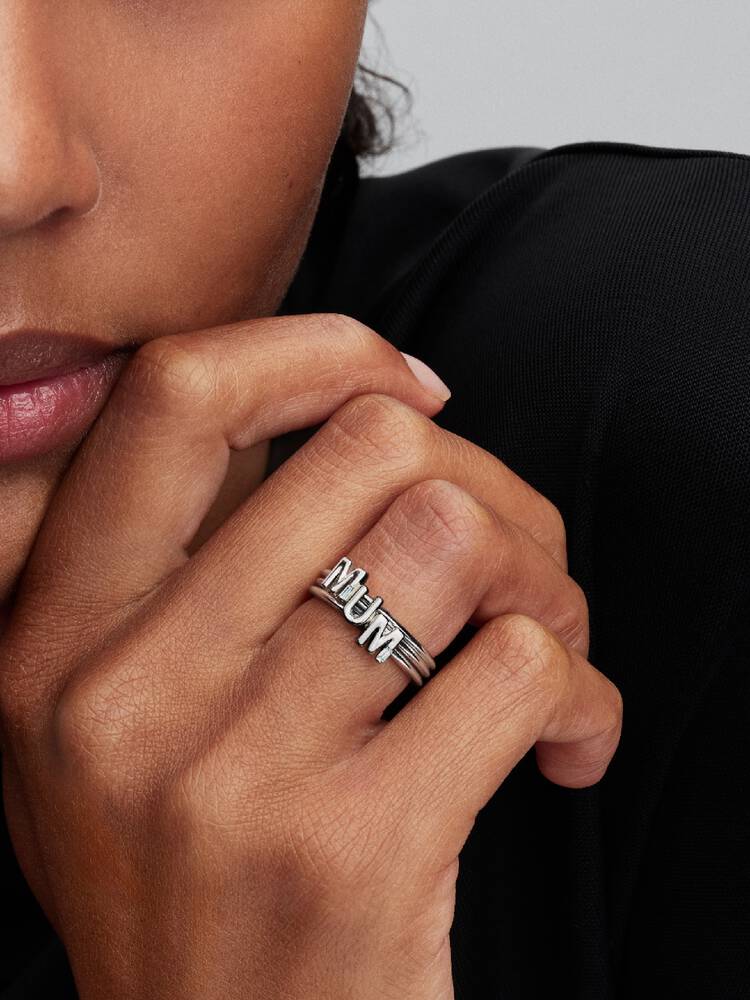 MUM Buchstaben Teilbarer Ring Sterling-Silber Zweitbild