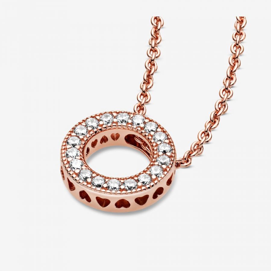 Rose 387436C01 Halskette mit Anhänger Logo Pavé-Kreis 45 cm