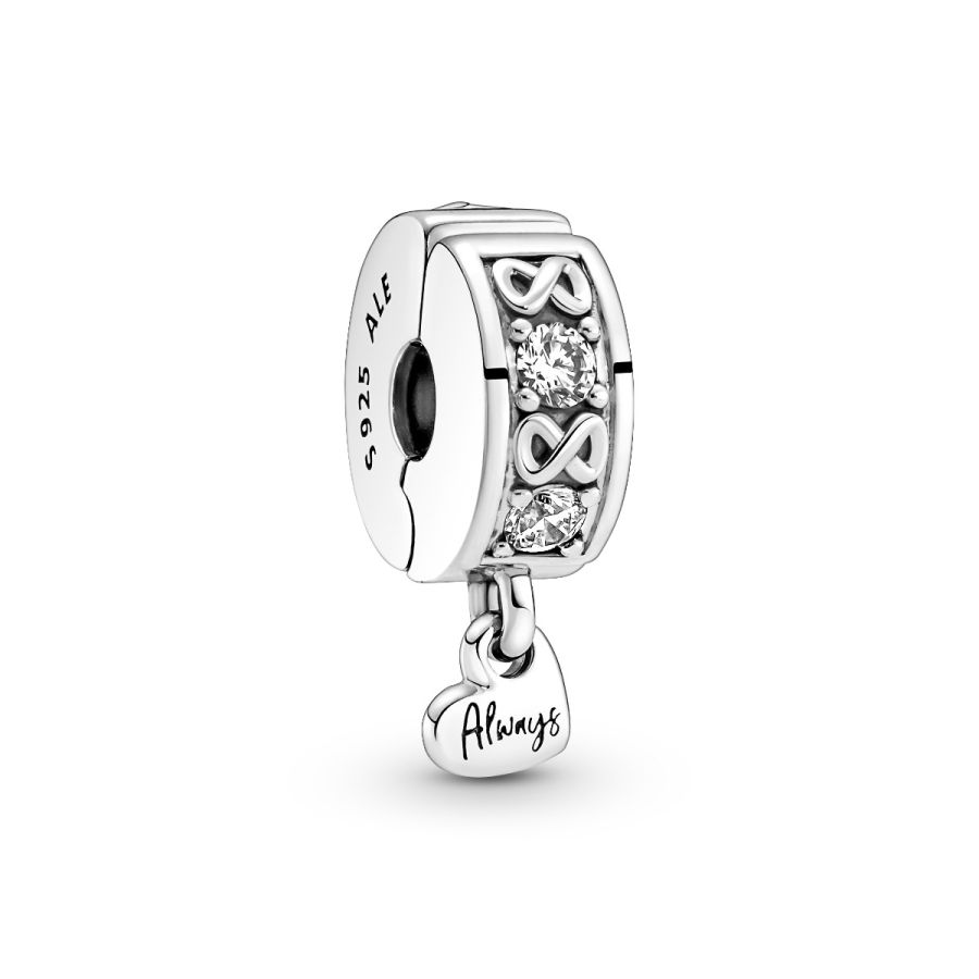 Clip-Charm Familie Für Immer Pavé Zirkonia Sterling-Silber