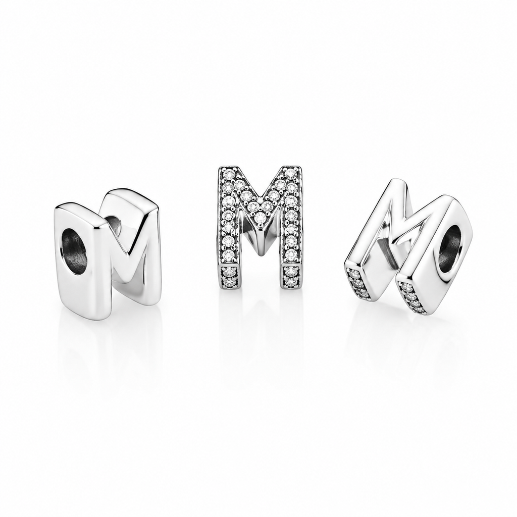 Charm Buchstabe Letter M Silber