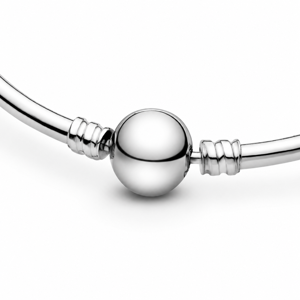 Charm-Armreif mit Kugelverschluss Silber