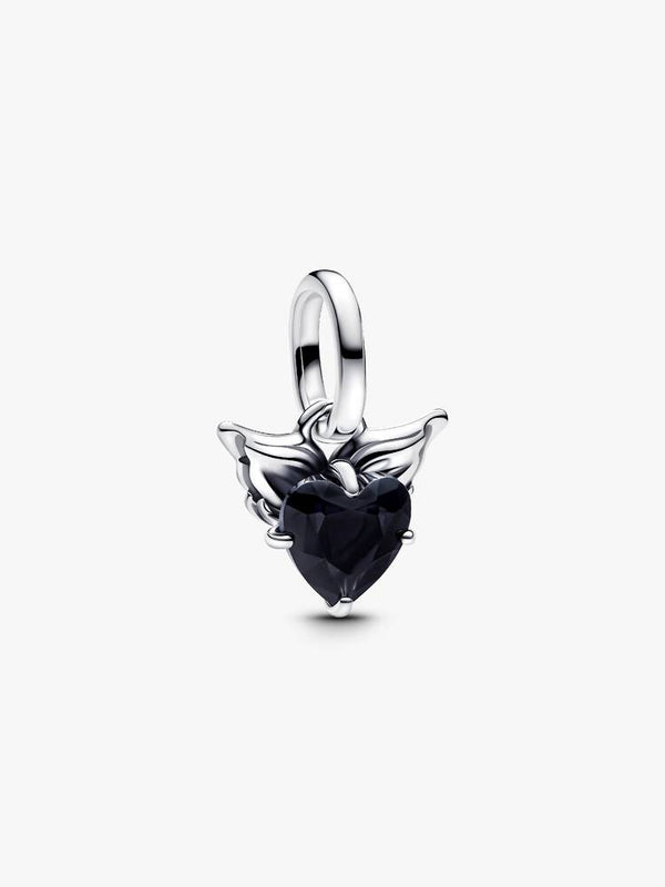 Geflügeltes Herz Mini-Charm-Anhänger Sterling-Silber