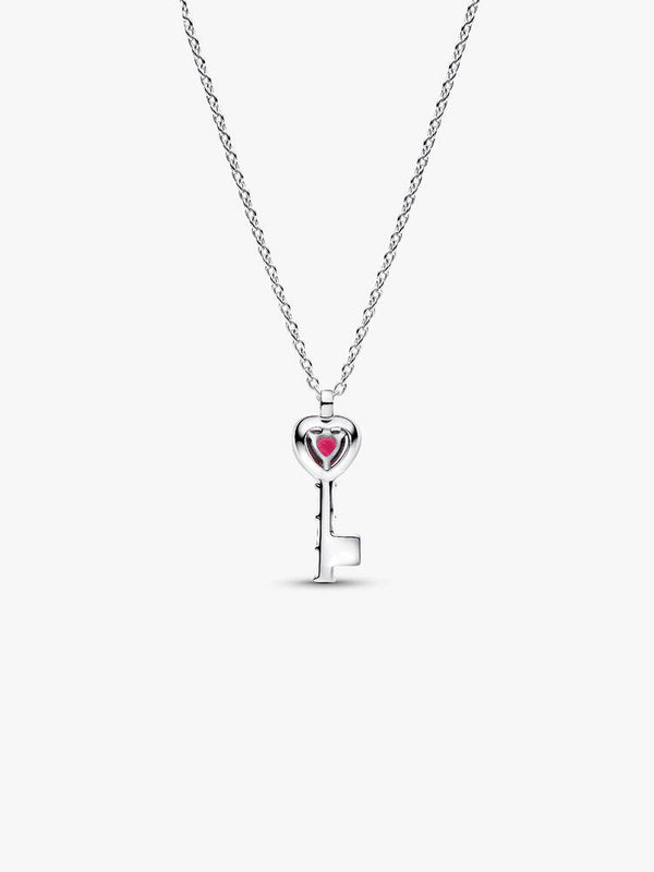 Erhabenes Herz Schlüssel Collier-Halskette Sterling-Silber