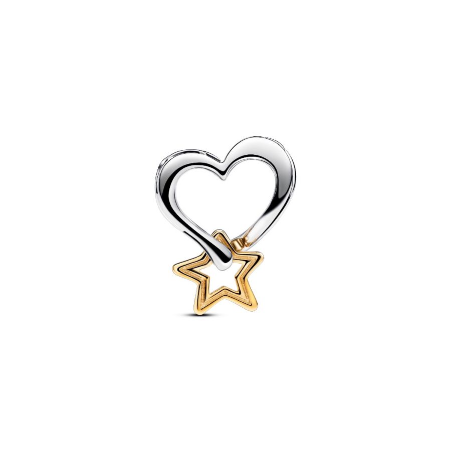 Charm Lucky Star & Herz Sterling-Silber Vergoldet