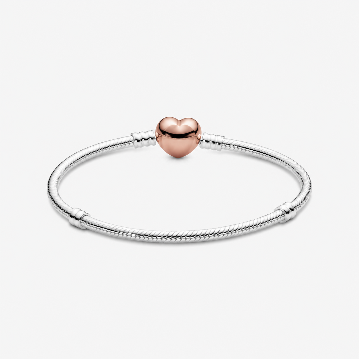 Rose  Schlangen-Gliederarmband Pavé-Herz-Verschluss
