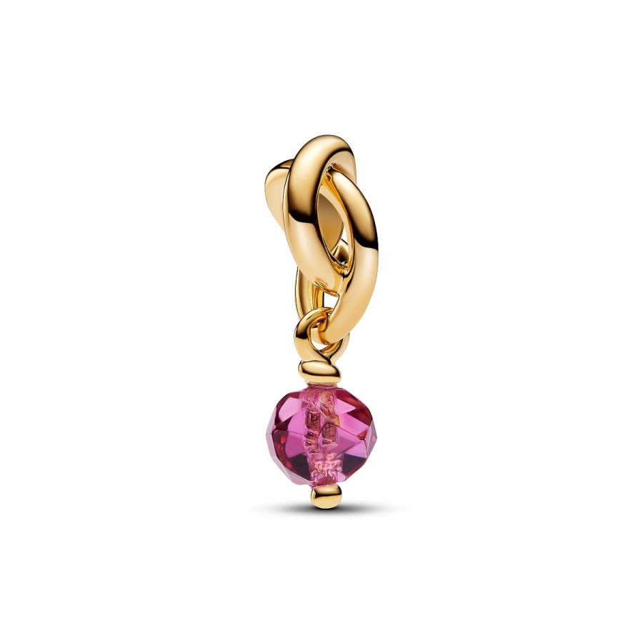 Charm-Anhänger Rosa Ewigkeitskreis October Vergoldet Hauptbild