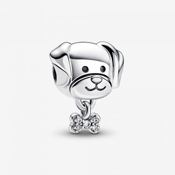 Charm Hund & Knochen Zirkonia Sterling-Silber