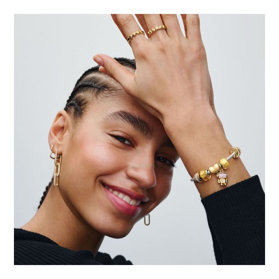 Clip Charm Klare Funkelnde Linie Vergoldet