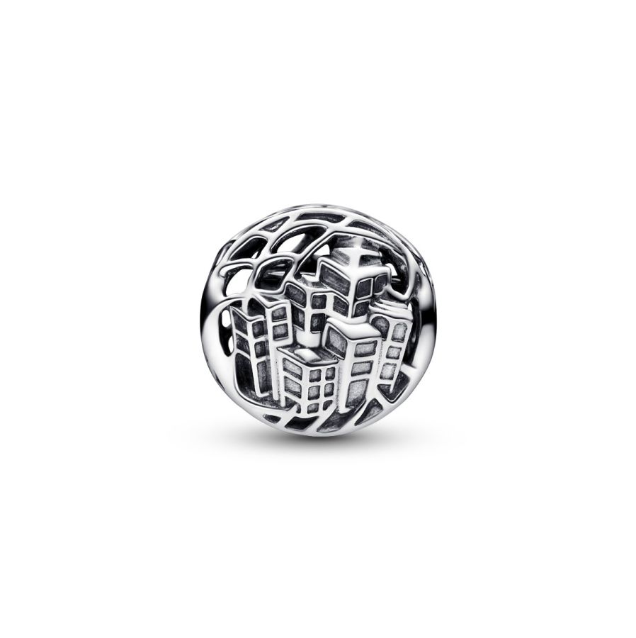 Charm Spider-Man Lebhafte Stadt Sterling-Silber