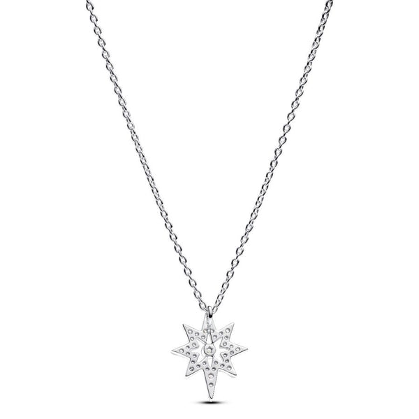 Halskette mit Anhänger Pavé-Polarstern Nordstern Silber 393600C01