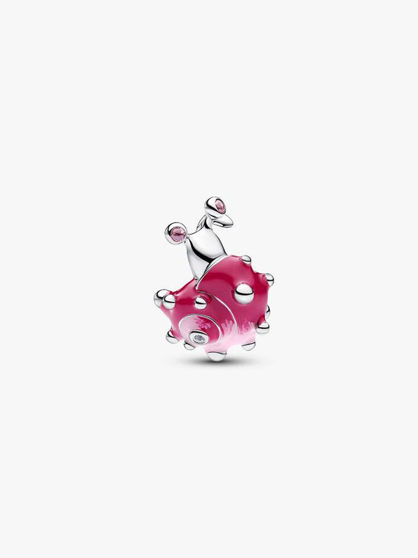 Rosafarbene Schnecke Charm Sterling-Silber