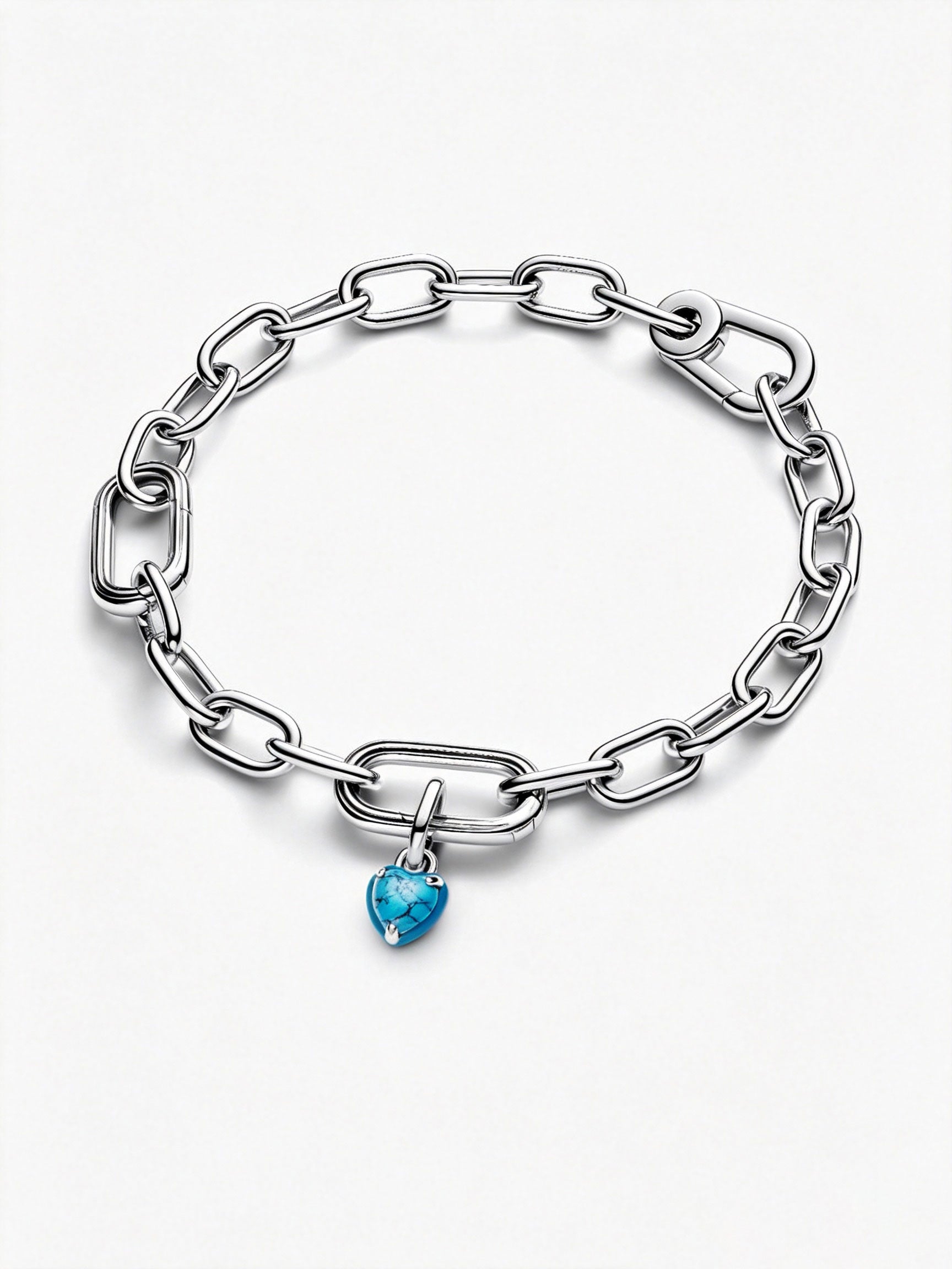 Türkisfarbenes Herz Mini-Charm-Anhänger Sterling-Silber