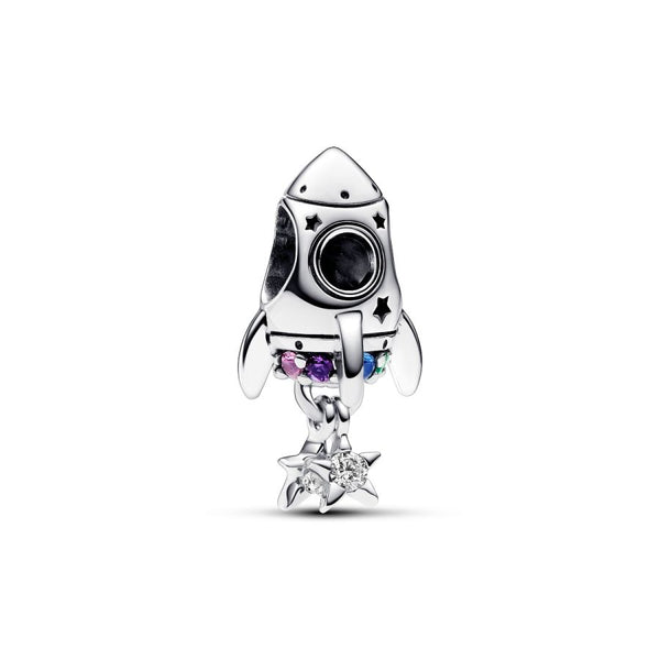 Charm Weltraumliebe Rakete Kristalle Sterling-Silber