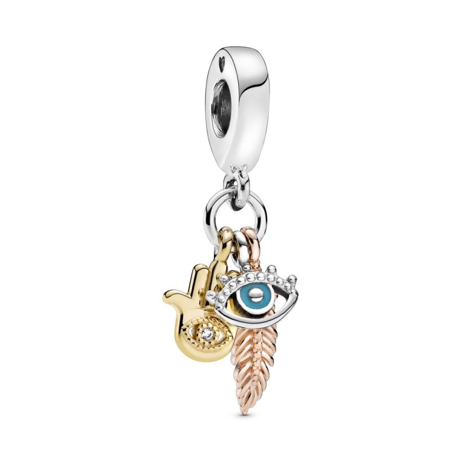 Rose  Charm-Anhänger Hand der Fatima Auge der Vorsehung
