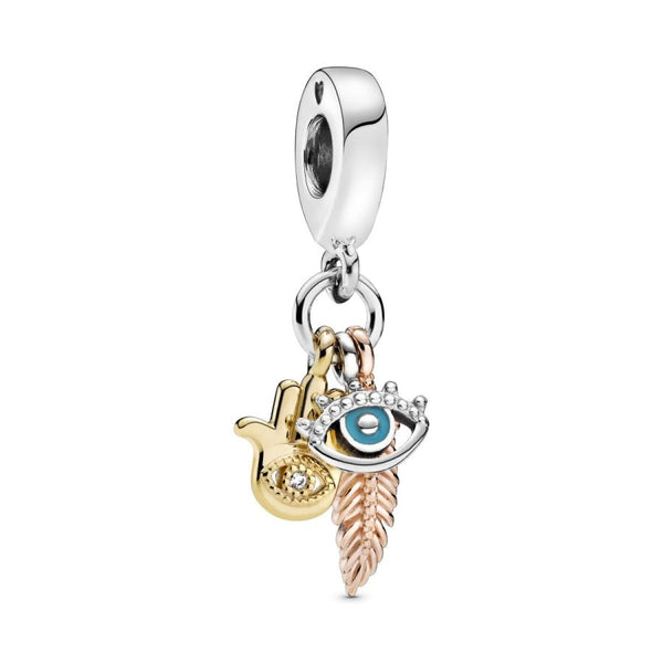 Rose  Charm-Anhänger Hand der Fatima Auge der Vorsehung
