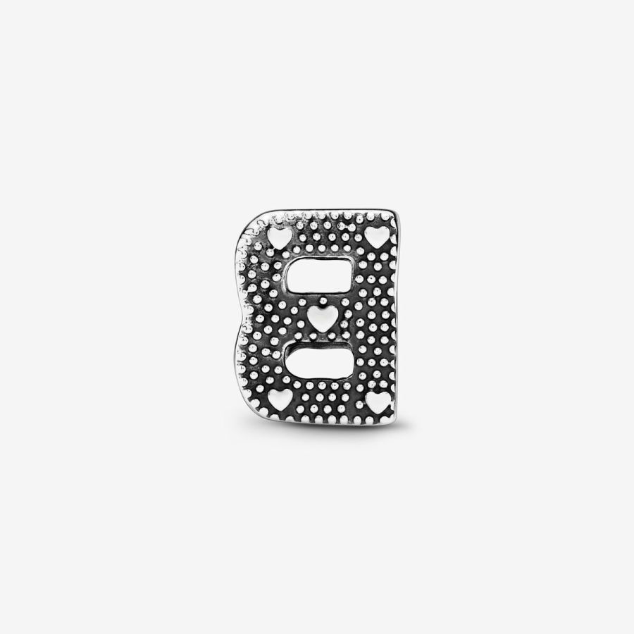 Charm Buchstabe Letter B Silber Zweitbild
