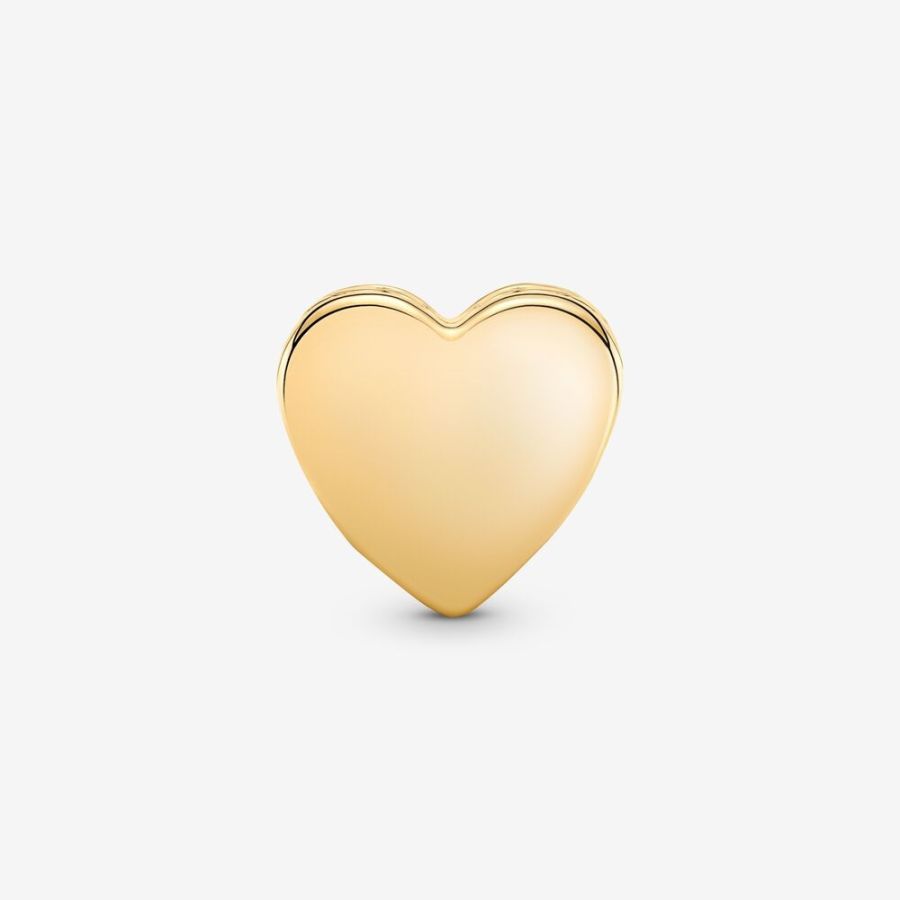 Charm Glattes Herz Gravierbar 14k Vergoldet