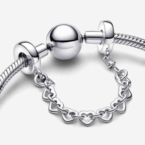 Komfortkette Verbundene Herzen Sterling-Silber